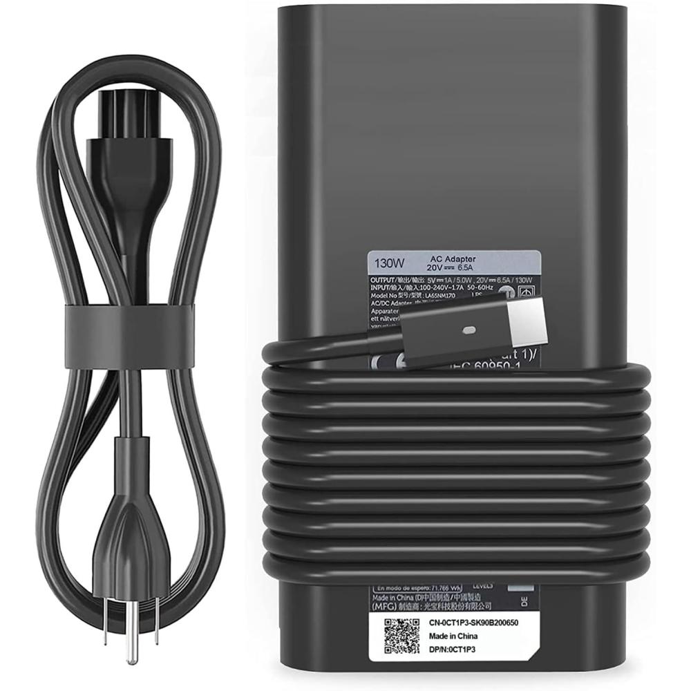 imageNNQEKBUF130W USB C Charger Compatible with Dell Precision 5470 5480 5550 5560 5530 5570 5750 5760 3550 3560 3570 3571 3561Compatible with Dell XPS 15 9520 9530 XPS 17 9720 9730